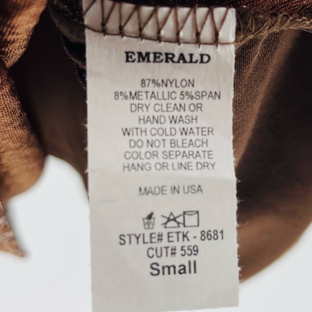 Emerald Brown Iridescent Sparkly Sequin Stretch Knit Sleeveless Top, NWT - Picture 5 of 5